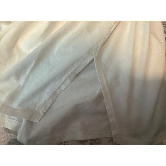 Eileen Fisher Womens Band Neck Oversized Tunic Long Top Cut Sleeve White Sz XS - Picture 8 of 8